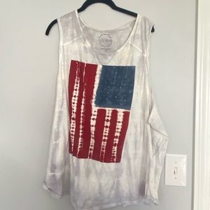 Lucky brand Plus 3x Women’s Tank Crop Oversized Sleeveless Top T Shirt Americana